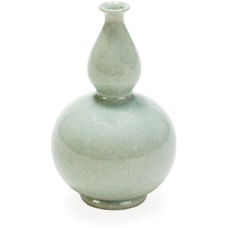 Jarron 19X19X31 Ceramica Verde Craquelado