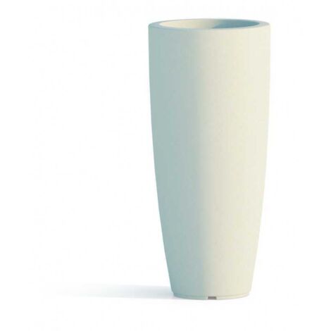 Jarrón alto de diseño moderno, Ø40 H90, en polímero blanco resistente para interiores y exteriores - Hecho en Italia - Monacis