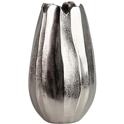 Jarron Aluminio Plateado 16X16X29 Cm