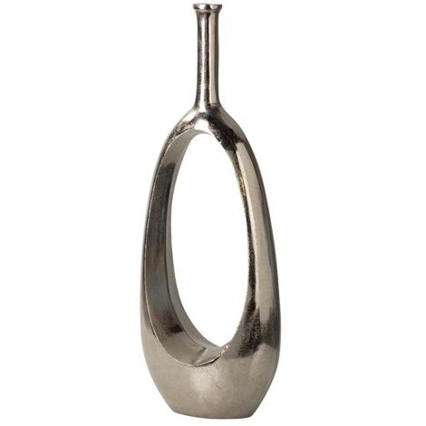 Jarron Aluminio Plateado 23X11X55 Cm