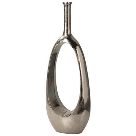 Jarron Aluminio Plateado 27X14X75 Cm