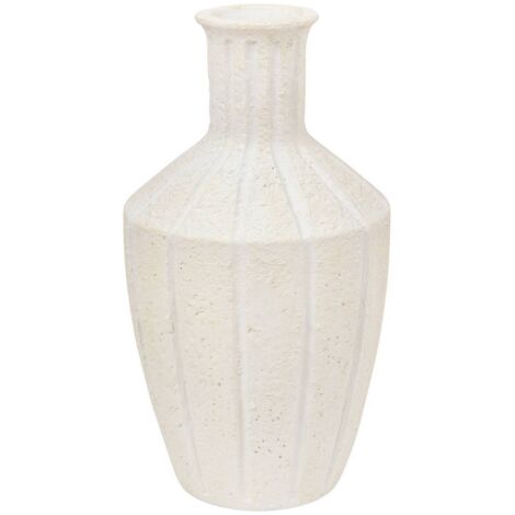 Jarrón antiguo Nolwi cerámica blanca H48cm - Atmosphera créateur d'intérieur