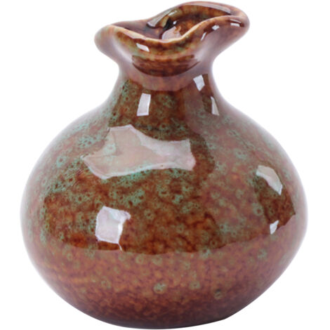 Jarrón artesanal – Artesanía francesa – Esmalte chino – Diseño elegante de cerámica de alta calidad – Resistente a la corrosión – Colores: rojo, amarillo, azul, verde – 8 x 7,5 cm, diámetro 3,2 cm – 1