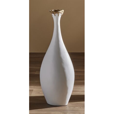 Jarron Bambu Blanco C/Trenza Jacinto De Agua 73 Cms. 28X20X73 Cms