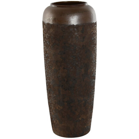 Jarron Ceramica 20X20X51 Simil Oxido Marron Oscuro