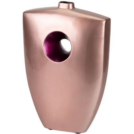 Jarron Ceramica Lacada Rosa Morado 27X12X38 Cm