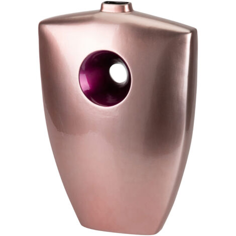 Jarron Ceramica Lacada Rosa Morado 32X13X45 Cm