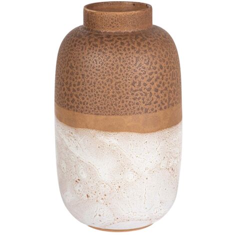 Jarron Ceramica Marron Blanco 20X20X34 Cm