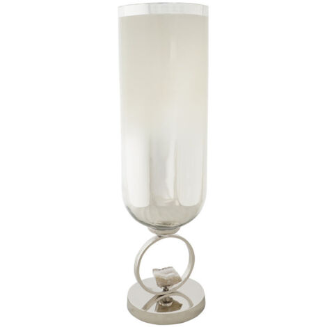 Jarron Cristal Aluminio 15X15X56 Champan JR201007
