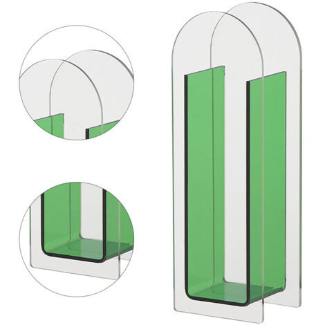 Jarrón de acrílico para flores – Decoración transparente en verde cedro (semitransparente) – Jarrón moderno para mesa, boda y hogar.