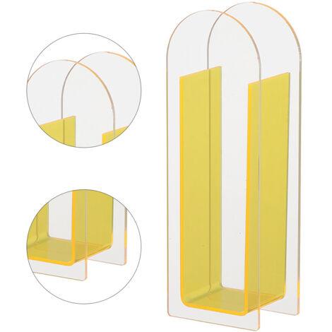 Jarrón de acrílico para flores – Jarrón decorativo moderno hecho de acrílico transparente y colorido con efecto amarillo limón – Único para la decoración de mesas