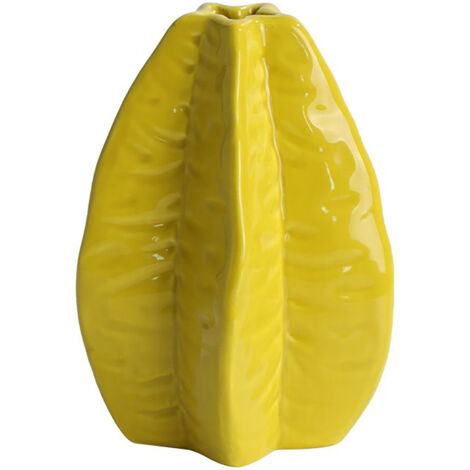 Jarrón de cerámica con forma de carambola, arreglo hidropónico, arte floral decorativo.
