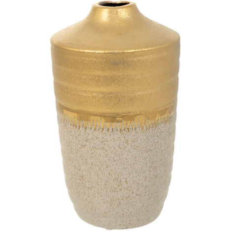 Jarrón de cerámica dorado 15x15x25,5