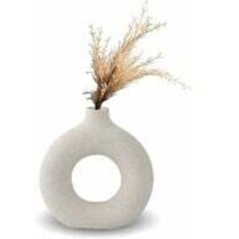 Jarrón de cerámica minimalista para decoración del hogar, maceta de cerámica vegetariana blanca, jarrón decorativo, 13 x 14 cm