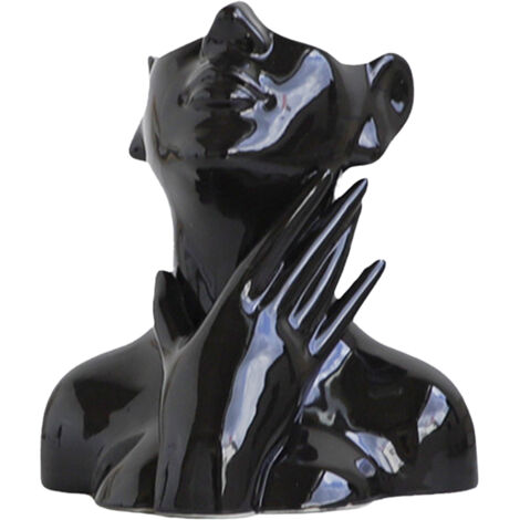 Jarrón de cerámica – Motivo: Cuerpo humano – Negro – 1 pieza – Para decoración y como regalo