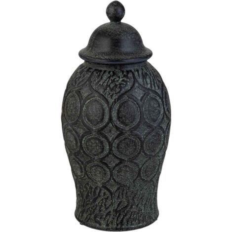 Jarrón de cerámica  negro, d16,5x33h cm