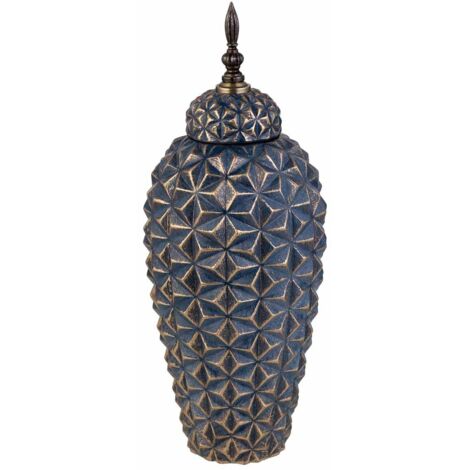 Jarrón de cerámica  negro, d18x45h cm
