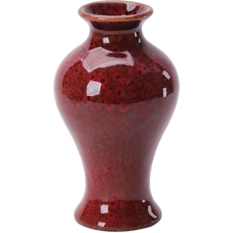 Jarrón de cerámica para una sola flor – hecho a mano en China, esmaltado en rojo, amarillo, azul y verde – 10,5 cm × 6 cm / 125 g – Elegante para la decoración del hogar o la oficina, o como regalo.