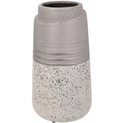 Jarrón de cerámica plateado 13x13x24,5