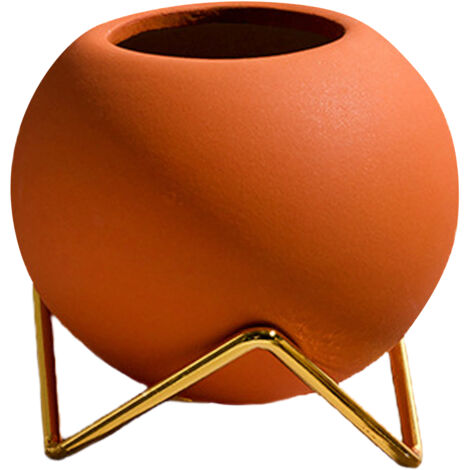 Jarrón de cerámica Trizal – Juego moderno de terracota [3 colores: azul, amarillo, rojo] – Dimensiones: 10,5 x 10 x 5,5 cm, Peso: 355 g, listo para usar.