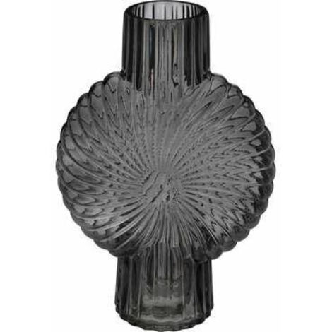 Jarrón de concha de cristal gris de 32 cm