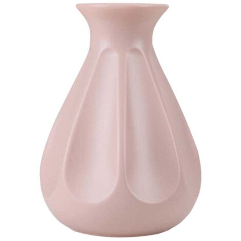 Jarrón de escritorio de plástico creativo de estilo nórdico, maceta decorativa para interiores, rosa.