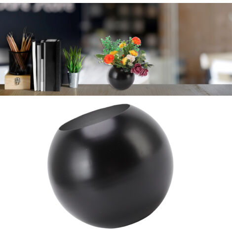 Jarrón de flores moderno de estilo nórdico, fabricado en acero inoxidable, mini elemento decorativo para salón u oficina, color negro mate.
