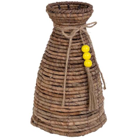 Jarron de hoja de banana natural marrón, D18,5X31h cm
