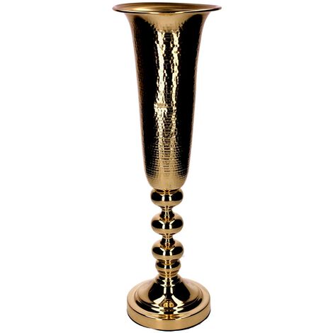 Jarrón de metal dorado cm16x16h55