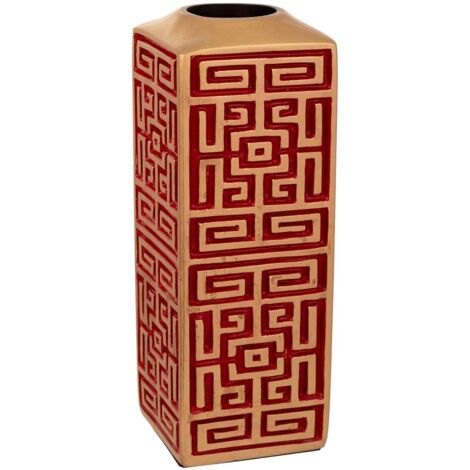 Jarrón de poliresina rojo 9,5x9,5x25,5