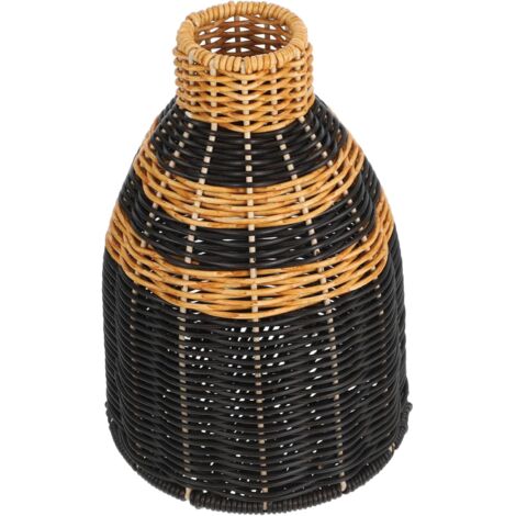 Jarrón de ratán de imitación, jarrón rústico, cesta de flores, decoración para el hogar, cesta de flores, jarrones rústicos, jarrón de flores, cesta de flores exquisita, jarrón, cesta, jarrón tejido, 