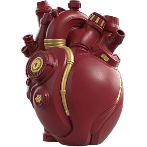Jarrón de resina personalizado con forma de corazón (negro, blanco, rojo – 14 x 10 x 20 cm – 427 g)