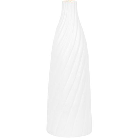 Jarrón decorativo blanco 45 cm de terracota minimalista decoración escandinava moderna Florentia - Blanco