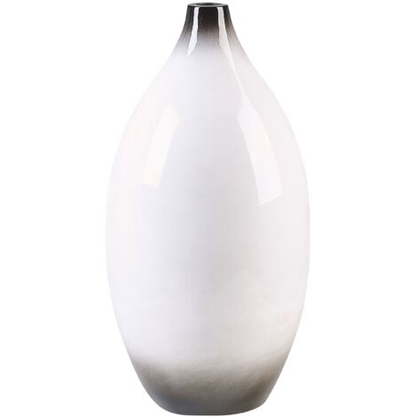 Jarrón decorativo blanco y negro 46 cm terracota elegante moderno Baeza