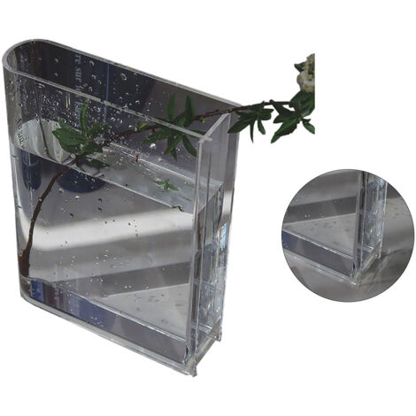 Jarrón decorativo con forma de libro para flores – Modelo transparente (letras negras) – ABS, 300 g – Elegante y multifuncional para el hogar.