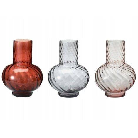 Jarrón decorativo de cristal torcido 17x23cm 1 ud.