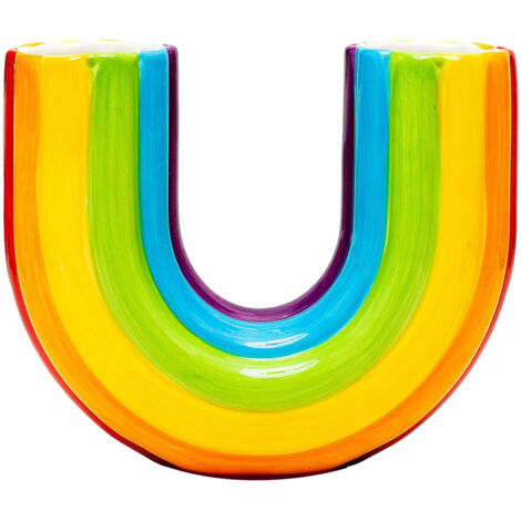 Jarrón decorativo de estilo ecléctico, 1 pieza – Jarrón de resina de colores arcoíris, decoración moderna para el salón.