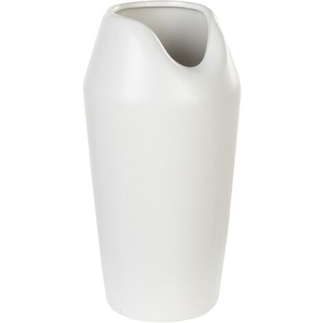 Jarrón decorativo de gres blanco 33 cm mesa glamour accesorio Apamea