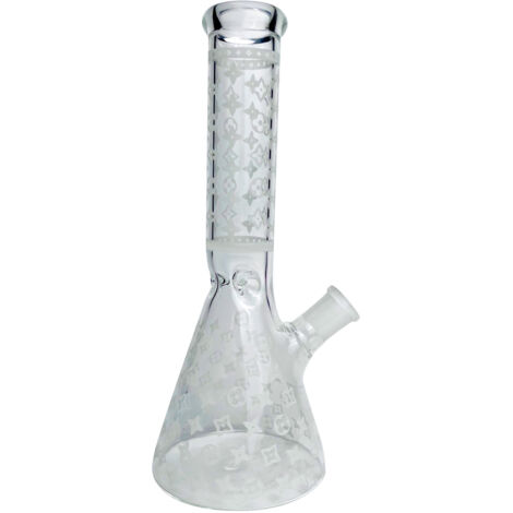Jarrón decorativo de luz – forma cilíndrica, 25 cm – cristal transparente con elegante diseño de calavera para mesa y salón.