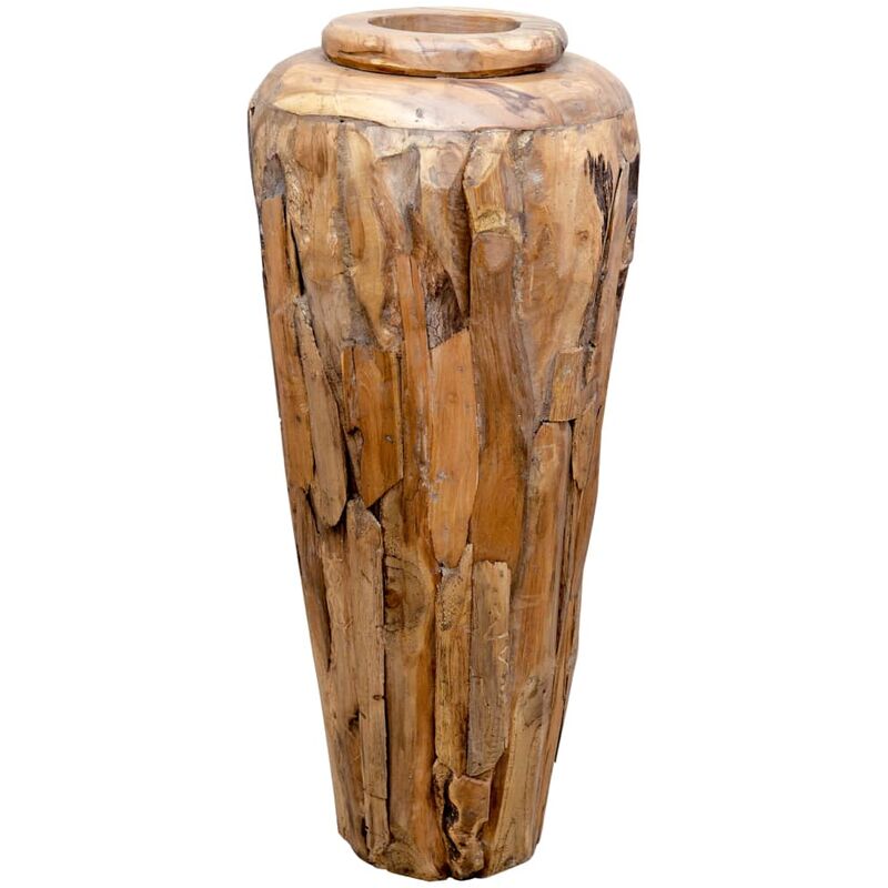 

Madera Maciza de Teca Jarrón Decorativo 40x80 cm - Marrón - Vidaxl