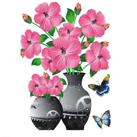 Jarrón decorativo de pared 3D DIY, impermeable, adhesivo de PVC antiadherente, multicolor, 30 x 40 cm, 1 unidad