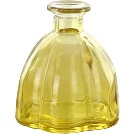 Jarrón difusor de cristal – Mini jarrón de cristal – 10 x 11 cm – Transparente/Gris/Verde/Azul/Amarillo – Para decoración y aromaterapia