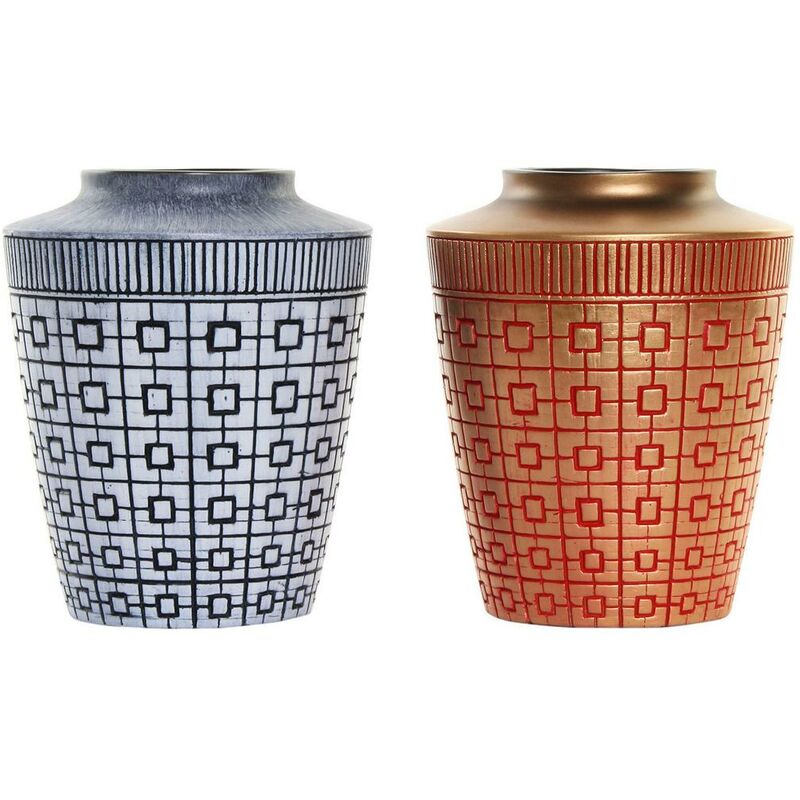 

Jarrón DKD Home Decor Azul Rojo Resina Oriental (2 pcs) (17 x 17 x 20 cm)