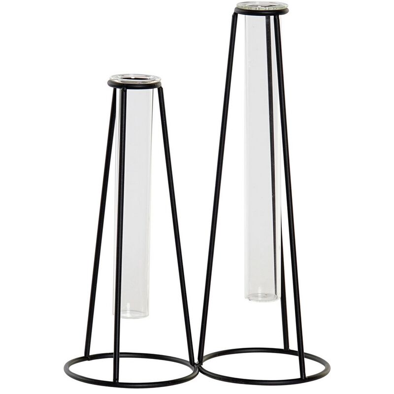

Jarrón DKD Home Decor Negro Metal Cristal Loft (18 x 9 x 25 cm)