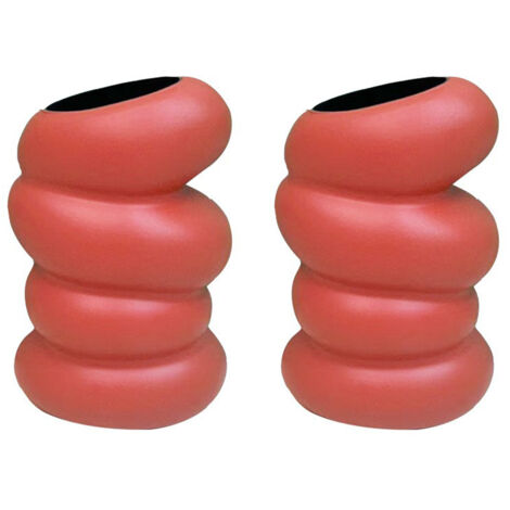 Jarrón espiral estilo cerámica esmaltada [Rosa] [2 piezas] Jarrón espiral de plástico, arreglo floral creativo nórdico, recipiente, decoración, jarrón para flores secas y frescas, imitación de esmalte