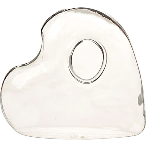 Jarrón hidropónico creativo con forma de corazón, de cristal transparente, 13 x 12 cm – Regalo romántico único