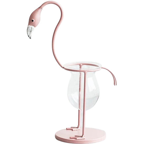 Jarrón hidropónico para propagación de flamencos – soporte de hierro y vidrio – dimensiones: 28 x 17 cm / 28 x 16 cm / 18 x 17 cm