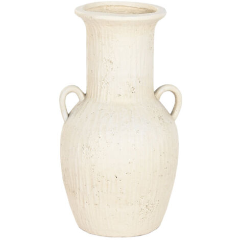 Jarron Magnesia 35X33X65 Envejecido Blanco