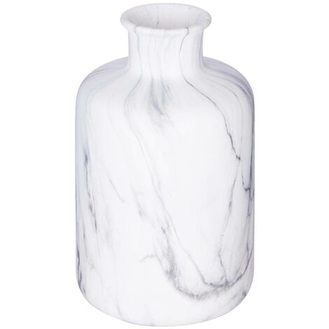 Jarrón - mármol - blanco - H17 -5 cm - Atmosphera créateur d'intérieur