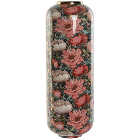 Jarron Metal 25X25X70 Flores Rosa